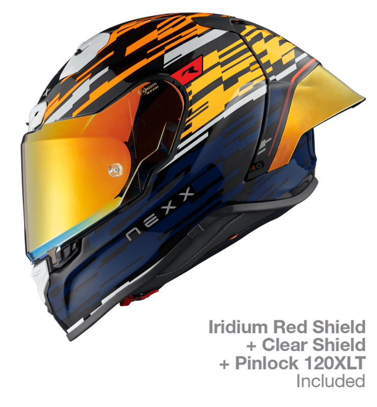 NEXX Race Helmet X.R3R GLITCH RACER ORANGE.BLUE  Size: 2XL | 01XR323415169
