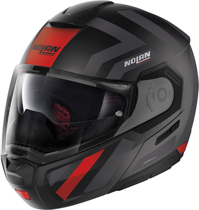 Nolan / ノーラン Modular Helmet N90-3 06 LANEWAY N-COM  Black Matt Red | N9Z000649039