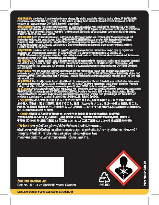 OHLINS / オーリンズ フロントフォーク  フルード #5 4 リッター | 01330-04