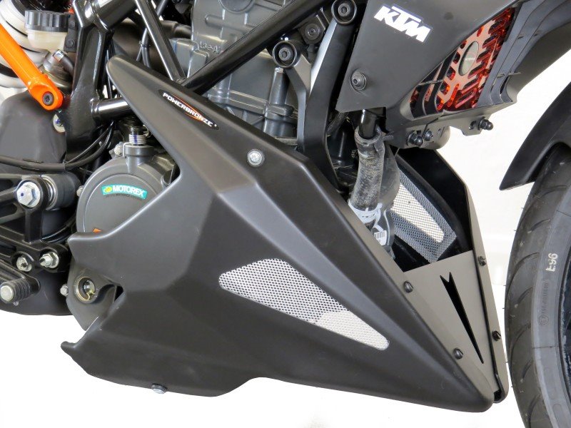 Powerbronze / パワーブロンズ ベリーパン マットブラック-シルバーメッシュ KTM 390 DUKE  17-19 | 320-KT104-670