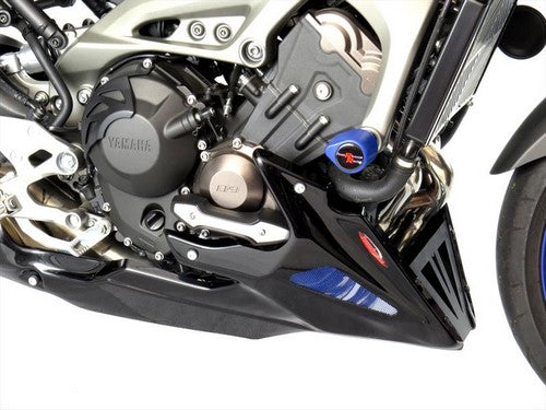 Powerbronze / パワーブロンズ ベリーパン マットブラック-シルバーメッシュ YAMAHA MT-09 TRACER  15-19 MT-09 TRACER GT  18-19  FJ-09 TRACER  15-19 FJ-09 TRACER GT  18-19 (Yamaha エンジンプロテクターと併用可能) | 320-Y119-670