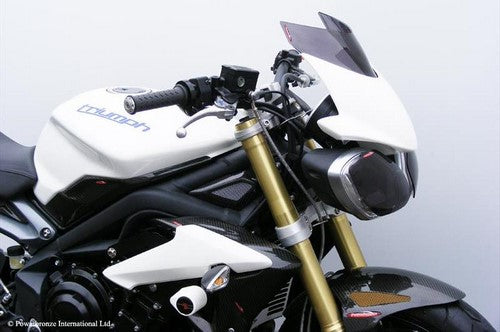 Powerbronze / パワーブロンズ ライトスクリーン フロストステルスグレー TRIUMPH ストリートトリプル ストリートトリプル R  13-16 (+105MM ABOVE フェアリング) | 430-U148-019
