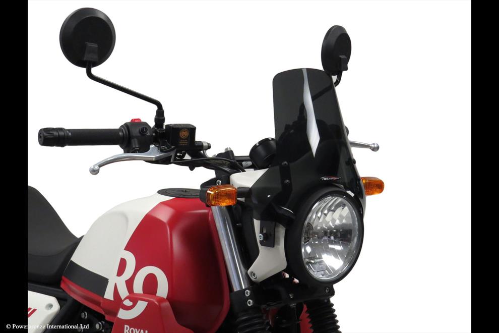 Powerbronze / パワーブロンズ Light Screen for ROYAL ENFIELD SCRAM 411 22-23 (230 MM HIGH)/FROSTED STEALTH GREY | 430-U343A-019