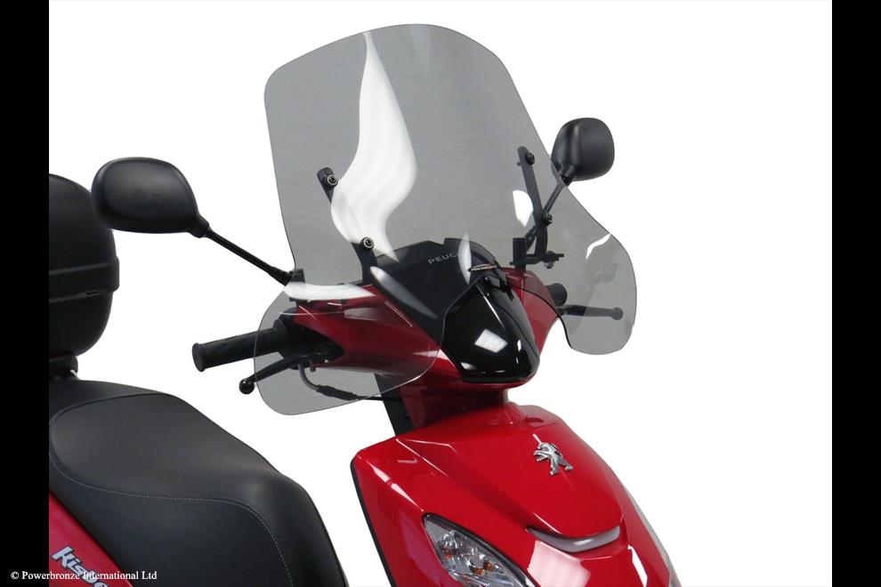 Powerbronze / パワーブロンズ Scooter Screens for PEUGEOT KISBEE 50 10-23 (290 MM HIGH)/SOLID BLACK | 430-U344-003