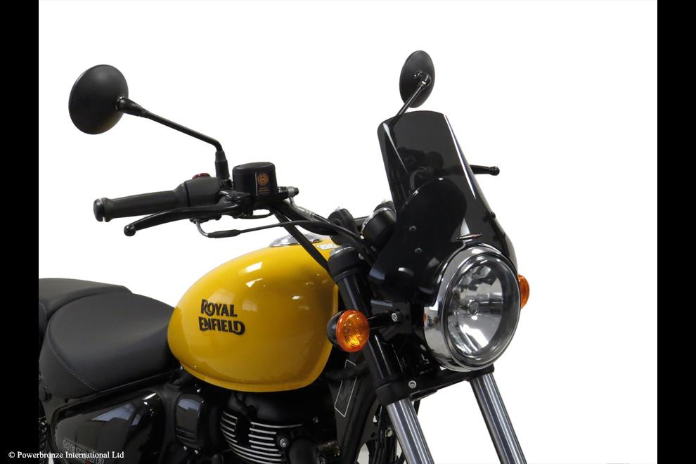 Powerbronze / パワーブロンズ Light Screen for ROYAL ENFIELD HUNTER 350 22-23/METEOR 350 21-23 (230 MM HIGH)/FROSTED STEALTH GREY | 430-U345A-019