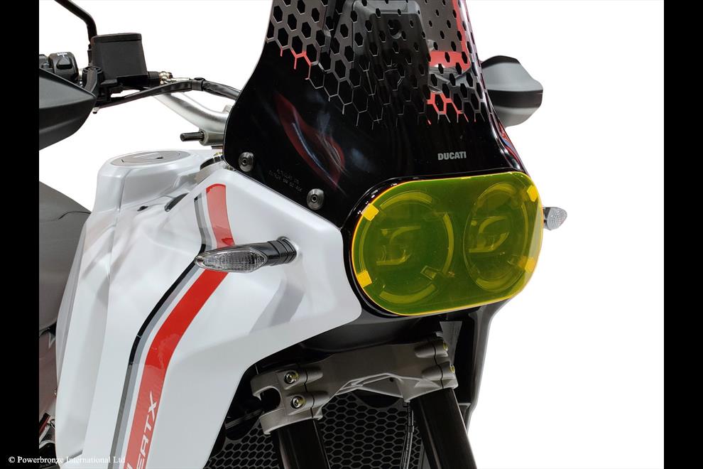 Powerbronze / パワーブロンズ Headlight Protectors for DUCATI DESERTX 22-23/SOLID BLACK **NOT ROAD LEGAL** | 440-D150A-003