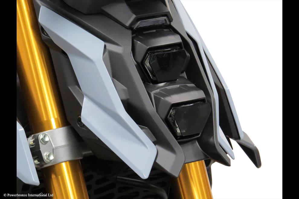 Powerbronze / パワーブロンズ Headlight Protectors for SUZUKI GSX-S1000 21-23/GSX-S1000GT 22-23/GSX-S950 22-23/GSX-8S 23/V-STROM 800 23/DARK GREEN **NOT ROAD LEGAL** | 440-S018A-012