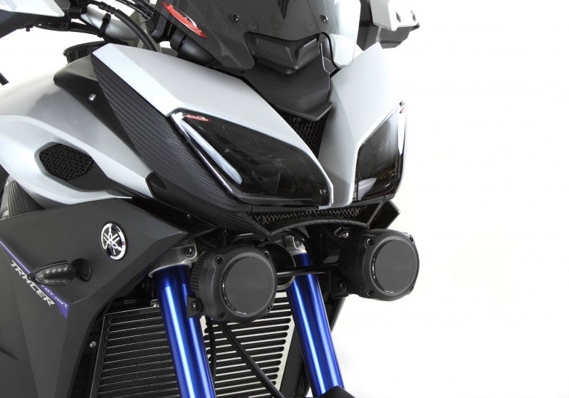 Powerbronze / パワーブロンズ ヘッドライトプロテクター フロストステルスグレー for SW MOTECH HAWK LED FOG LIGHT COVERS (70 MM) | 440-U559-019