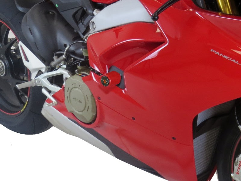Powerbronze / パワーブロンズ バジェットクラッシュポストセット (クラッシュバー)  グリーン DUCATI PANIGALE V4  18-19 PANIGALE V4S  18-19  DRILL INNER PANEL  | 513-D106-011