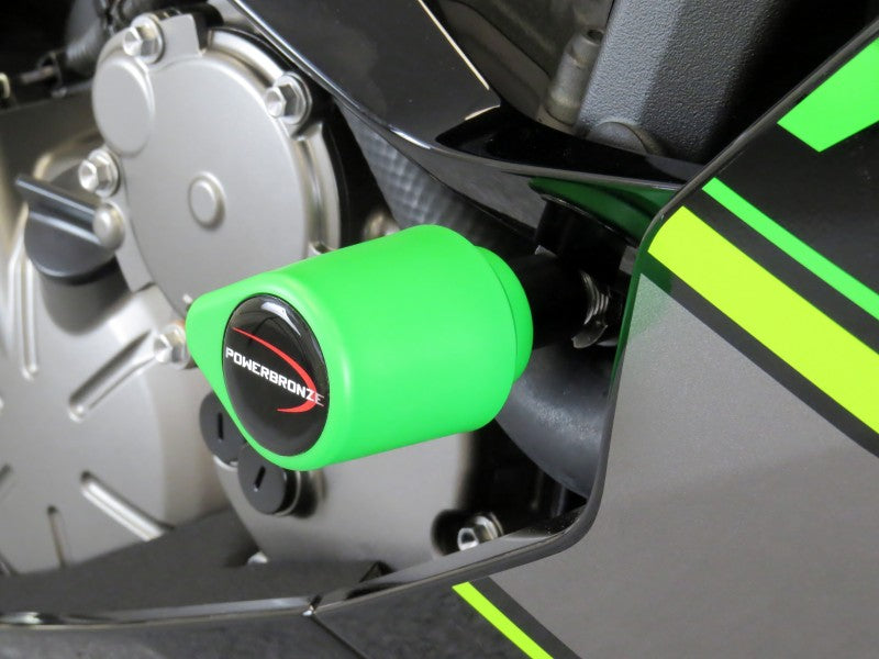 Powerbronze / パワーブロンズ バジェットクラッシュポストセット (クラッシュバー)  グリーン KAWASAKI ZX6-R  19 | 513-K143-011