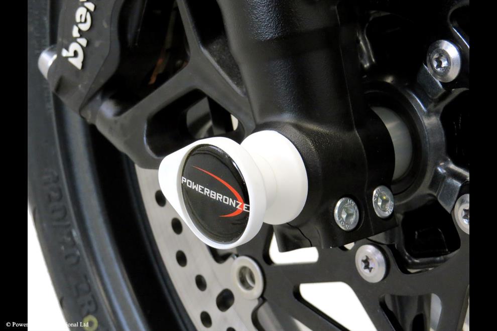 Powerbronze / パワーブロンズ Fork Protectors for TRIUMPH STREET TRIPLE R/STREET TRIPLE RS/STREET TRIPLE MOTO2 23/WHITE PLASTIC | 518-T112-004