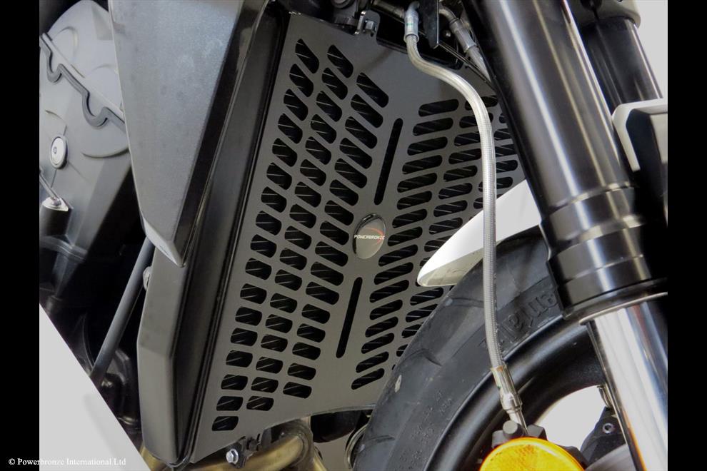 Powerbronze / パワーブロンズ Cooler Grill (Plastic) for TRIUMPH STREET TRIPLE R/STREET TRIPLE RS/STREET TRIPLE MOTO2 23 (PLASTIC)/GLOSS BLACK | 520-T121-022
