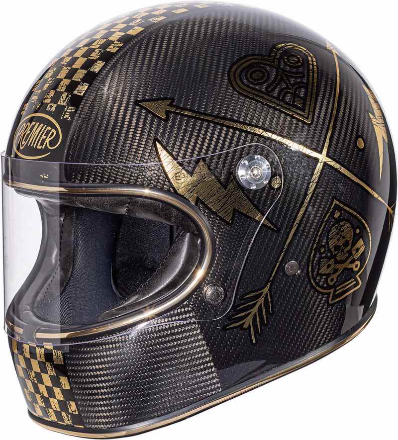 Premier / プレミア フルフェイス ヘルメット TROPHY CARBON NX GOLD CHROMED | APINTTROCARNGC0