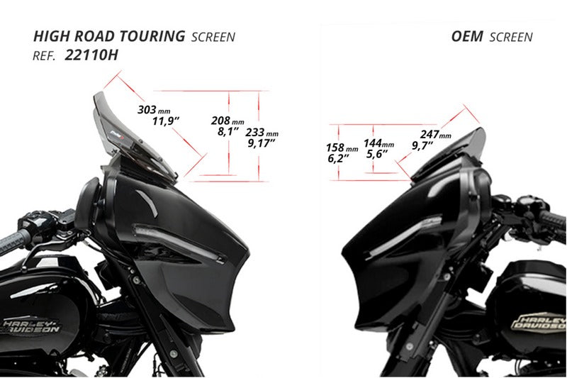 Puig / プーチ High-Road ツーリング スクリーン Harley Davidson Road Glide ロードグライド | 22110