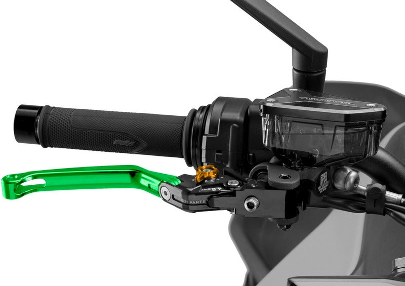 Puig Foldable Brake Lever 4.0. With Green Selector | 4110V