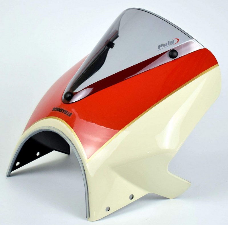 Pyramid Fly Screen | New England White & Intense Orange | Triumph Bonneville T100 2016> | 26002E