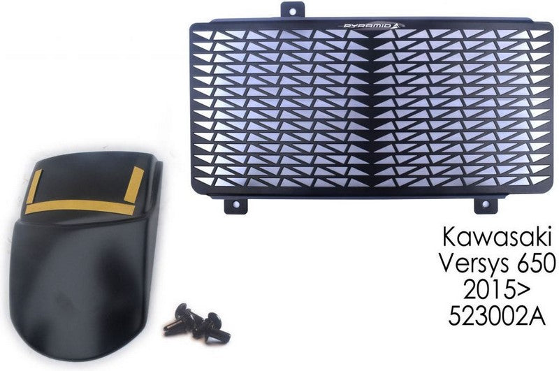 Pyramid Plastics / ピラミッドプラスチック Kawasaki Versys 650 ラジエーターガード マットブラック 2015> | 523002A