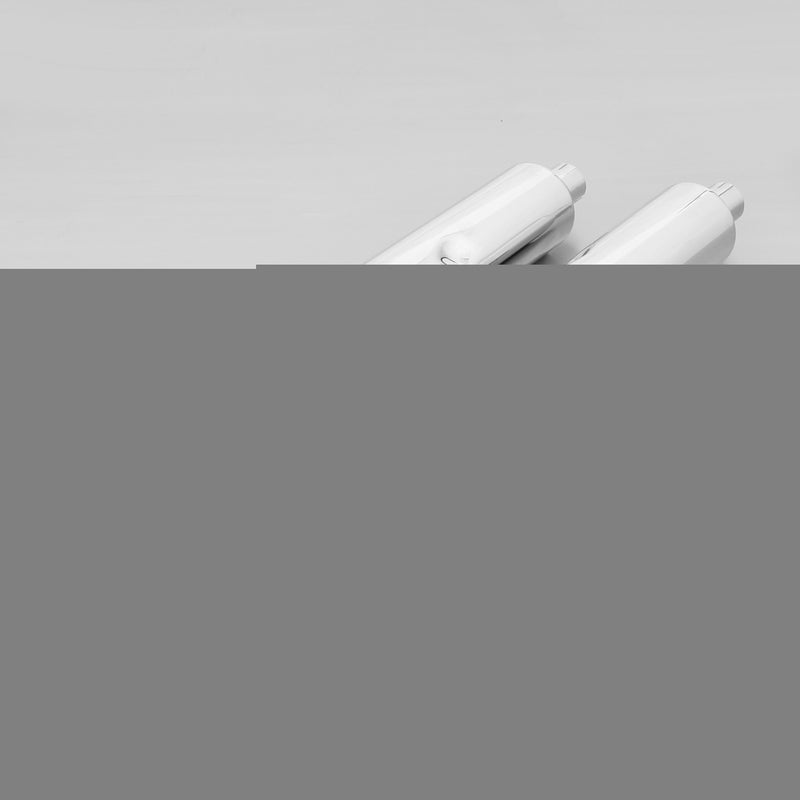 2倍カスタムエキゾースト Ø 102 mm 4インチ、触媒なし、交換可能エンドキャップ、ステンレスクローム、EEC認証