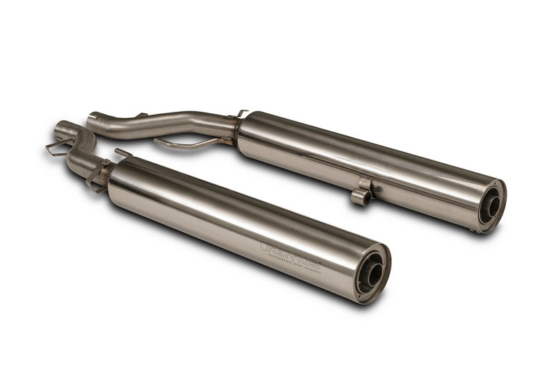 レーシングカスタムスリップオンL/Rステンレスクローム、エンドキャップV2 2個入り、合金クローム