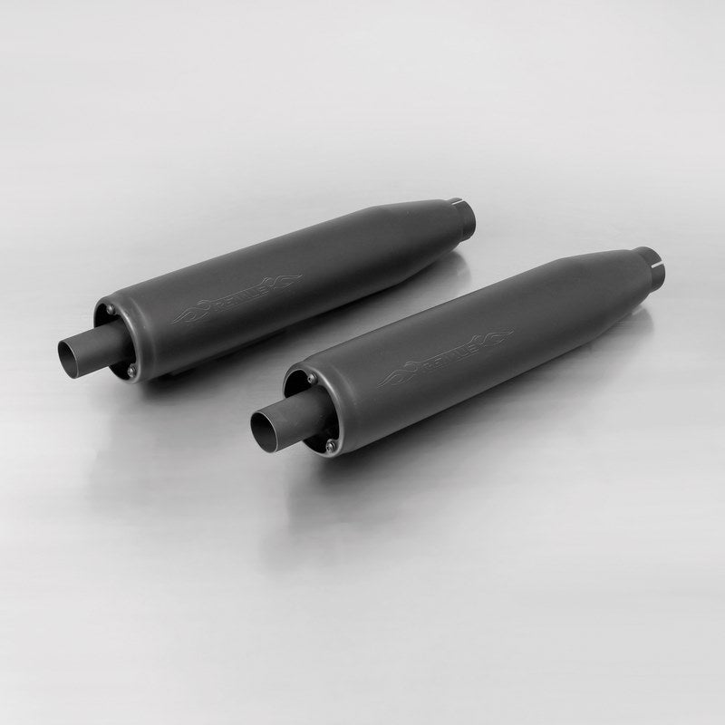 2倍カスタム排気マフラー（触媒含む）、ステンレスブラック、プラグイン触媒コンバーターセット（2個）、エンドキャップ直線タイプ（2個）、ステンレスクローム