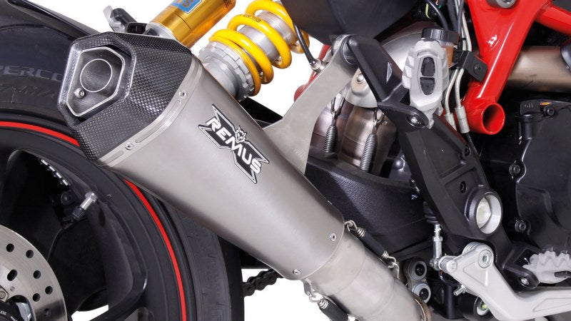 ハイパーコーン・スリップオンマフラー（接続管付）、チタン製、65mm、レース認証EEC