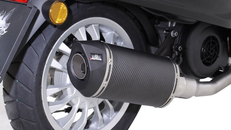 スクーター RSC スポーツ排気システム 完全セット（ユーロ4触媒含む、ヒートシールド付、カーボン製、65mm、EC認証済）