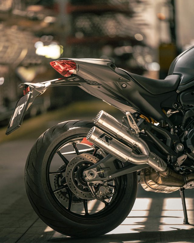 ダブルメッシュ排気システム、ステンレスブラッシュド、接続チューブ、ECEタイプ承認付