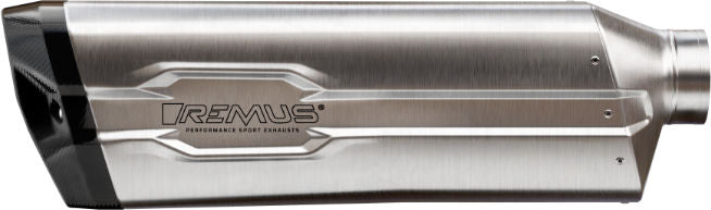 8.2 スリップオンスポーツマフラー（カーボンヒートプロテクションシールド付）ステンレスマット仕上げ、8.2 接続チューブ（カーボンヒートシールド付）、ステンレスブラック