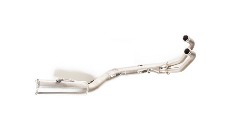 スリップオンNxtステンレスマット、ステンレスヘッダー2イン1、ECタイプ承認含む、ステンレスフロントサイレンサー（触媒含む）＋接続チューブ、ECE承認含む