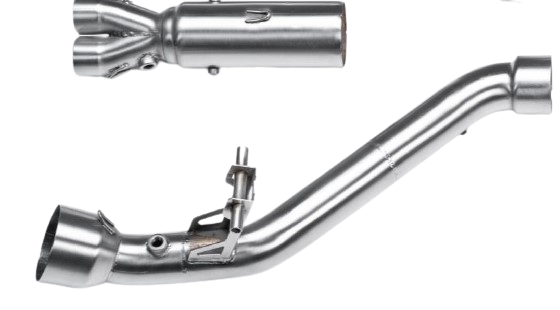 スリップオンNXTスポーツマフラー、ステンレスブラック、触媒付き接続管