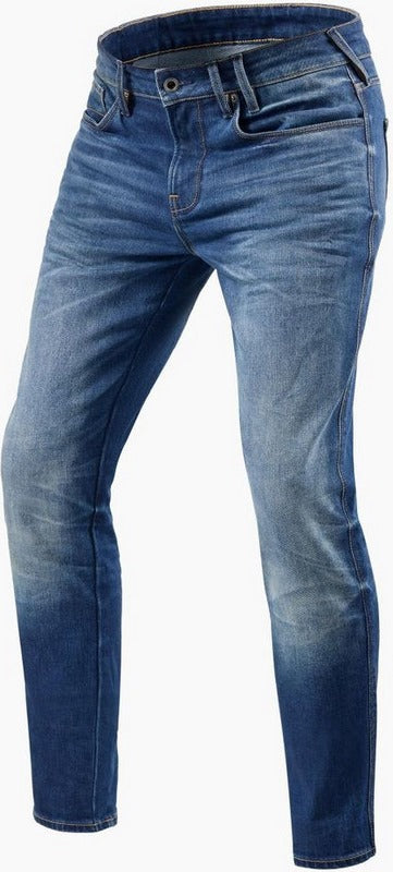 REVIT / レブイット ジーンズ Carlin SK ミディアム ブルー（ユーズド加工）| FPJ046-6332