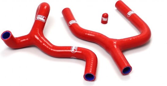 サムコスポーツ / Samco Sport Beta 350 (4T) 2011 - 2015 3 ピース サーモスタットバイパス シリコンラジエーター クーラントホースキット | BET-6-RD