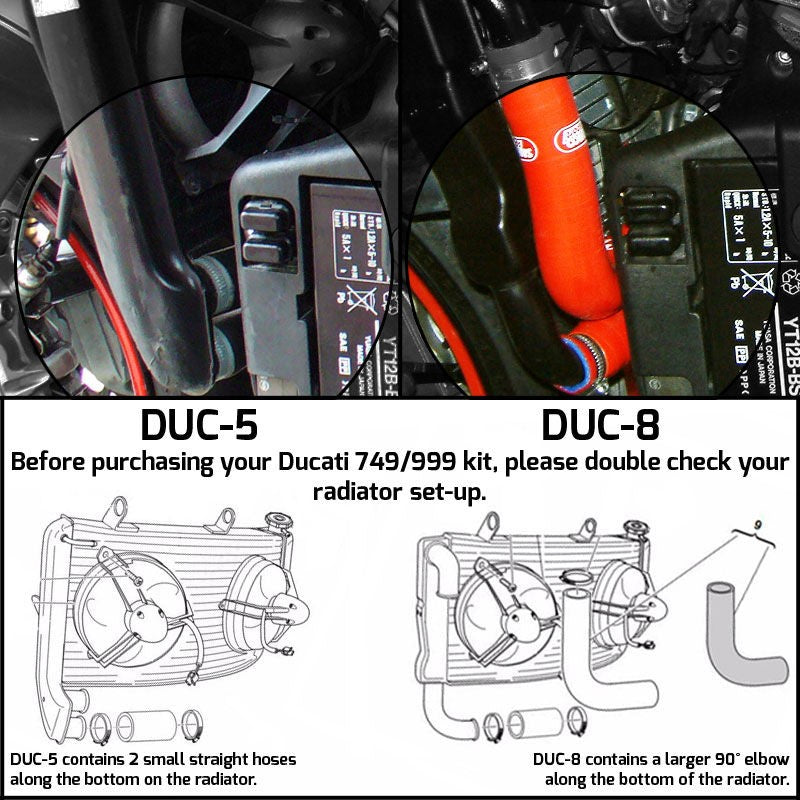 サムコスポーツ / Samco Sport Ducati 749 S 2003 - 2007 7 ピース シリコンラジエーター クーラントホースキット | DUC-5-RD