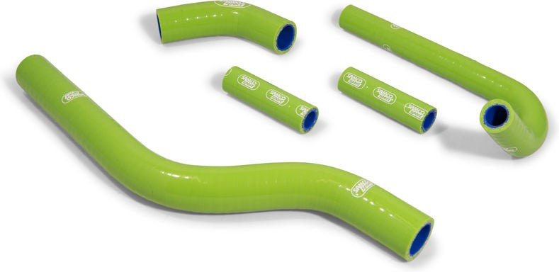 サムコスポーツ / Samco Sport Kawasaki KX 250 F 2004 - 2005 5 ピース シリコンラジエーター クーラントホースキット | KAW-18-GN