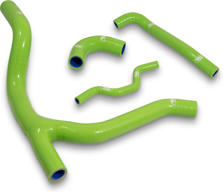 サムコスポーツ / Samco Sport Kawasaki KX 250 F 2006 - 2008 4 ピース シリコンラジエーター クーラントホースキット | KAW-21-GN