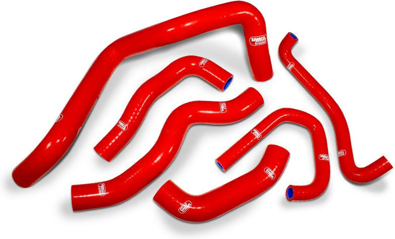 サムコスポーツ / Samco Sport Kawasaki ZX 6R 2009 - 2021 6 ピース OEM リプレイスメント シリコンラジエーター クーラントホースキット | KAW-31-RD