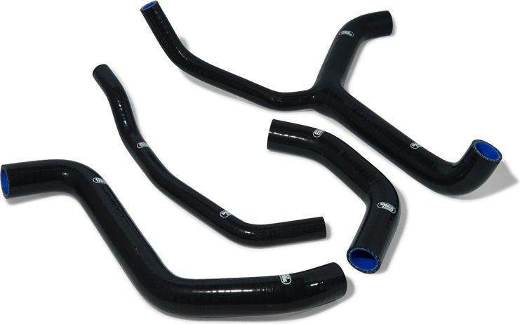 サムコスポーツ / Samco Sport Kawasaki ZX 10R / RR / KRT / SE 2016 - 2020 4 ピース Y-ピース レースデザインシリコンラジエーター クーラントホースキット | KAW-78-BK