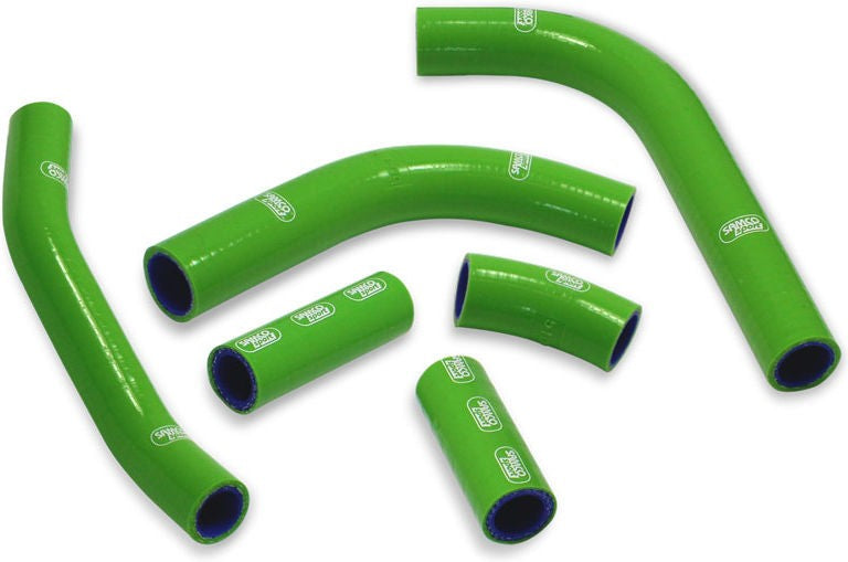 サムコスポーツ / Samco Sport Kawasaki KX 450 F 2019 - 2021 6 ピース OEM リプレイスメント シリコンラジエーター クーラントホースキット | KAW-93-GN