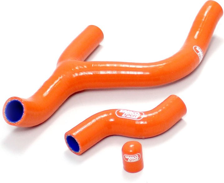 サムコスポーツ / Samco Sport KTM 250 EXC-F 2014 - 2016 3 ピース サーモスタットバイパス シリコンラジエーター クーラントホースキット | KTM-43-OR