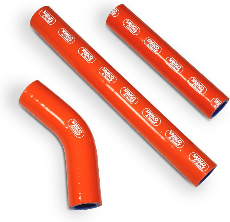 サムコスポーツ / Samco Sport KTM 250 EXC 2008 - 2011 3 ピース サーモスタットバイパス シリコンラジエーター クーラントホースキット | KTM-44-OR