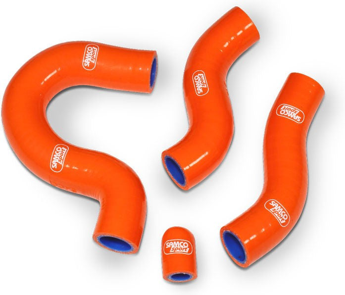 サムコスポーツ / Samco Sport KTM 450 EXC-F 2012 - 2016 4 ピース サーモスタットバイパス シリコンラジエーター クーラントホースキット | KTM-47-OR