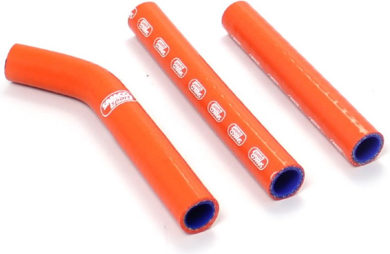 サムコスポーツ / Samco Sport KTM 125 EXC 2012 - 2016 3 ピース サーモスタットバイパス シリコンラジエーター クーラントホースキット | KTM-52-OR