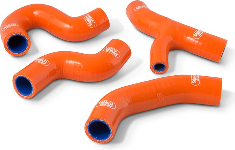 サムコスポーツ / Samco Sport KTM 450 EXC-F 2017 - 2019 4 ピース OEM リプレイスメント シリコンラジエーター クーラントホースキット | KTM-91-OR