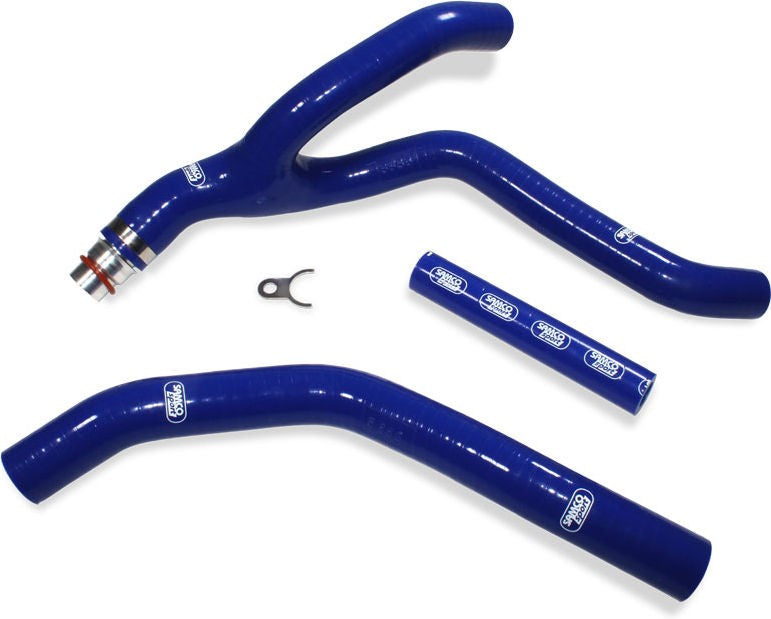 サムコスポーツ / Samco Sport Yamaha WR 250 F 2020 - 2021 3 ピース Y-ピース レースデザインシリコンラジエーター クーラントホースキット | YAM-92-BU