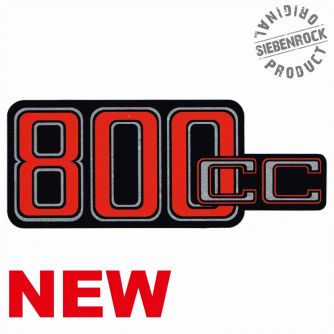Siebenrock Sticker ''800Cc'' For Battery Cover   Red / Black On Silver. | 4663266