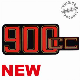 Siebenrock Sticker ''900Cc'' For Battery Cover  Red / Black On Silver. | 4663329