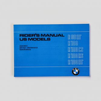 Siebenrock Rider'S Handbook For BMW R 80/7  R 100T  R 100Rt  R 100S  R 100Rs 9/78 - 9/80  Printed In English Language | 7140011