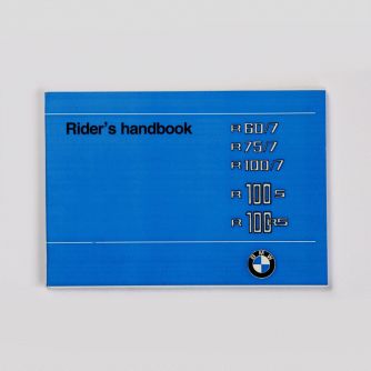 Siebenrock Rider'S Handbookfor BMW R 60/7  R 75/7 - R100Rs To 9/77  Printed In English Language | 7140461