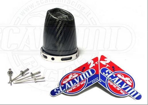 Scalvini / スカルビーニ カーボン ファイバーエンドキャップ + ステンレスバンド + リベット (KTM 50) | 006.001