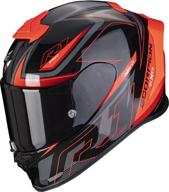 Scorpion / スコーピオン Exo フルフェイスヘルメット R1 Gaz ブラックレッド | 10-373-238